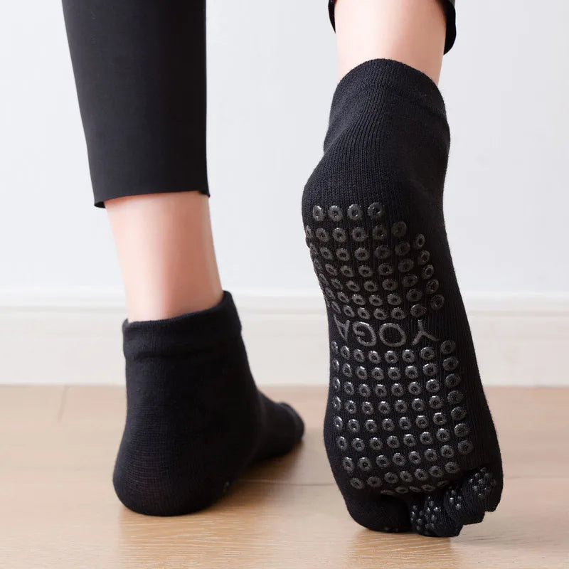 Women Breathable Pilates Socks Anti-Slip Five Toe Yoga Socks