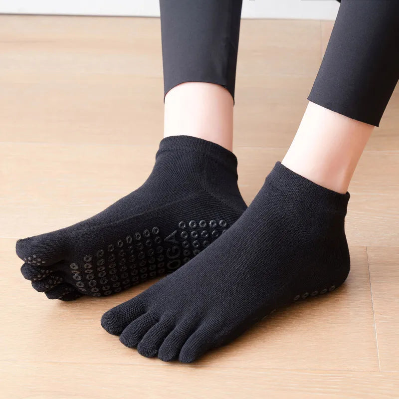 Women Breathable Pilates Socks Anti-Slip Five Toe Yoga Socks