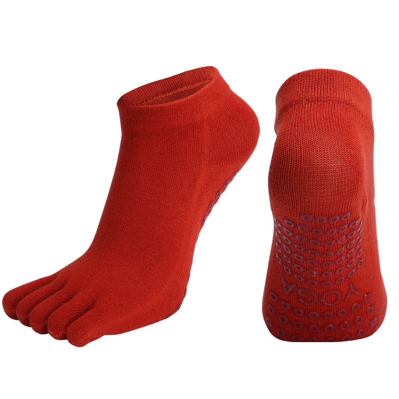 Women Breathable Pilates Socks Anti-Slip Five Toe Yoga Socks