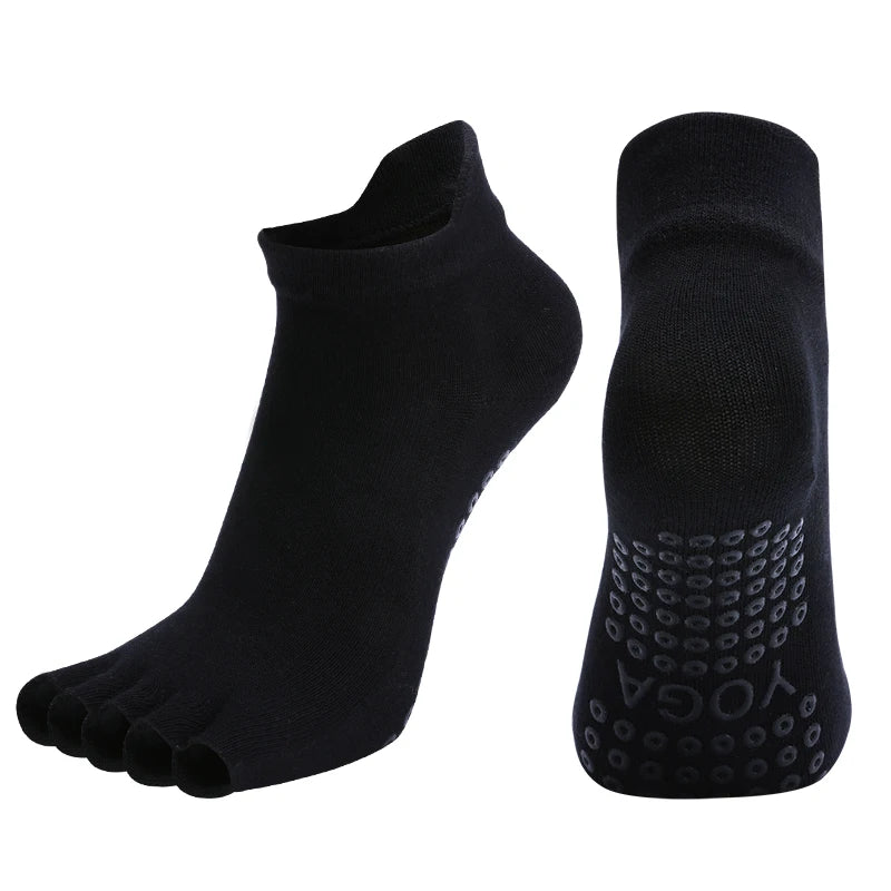 Women Five Toe Pilates Socks Ladies Anti-Slip Breathable Yoga Socks