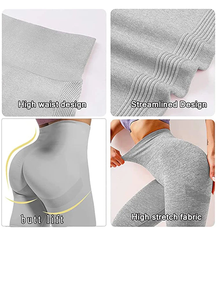 Women Seamless Workout Leggings High Waist Push Up Leggings
