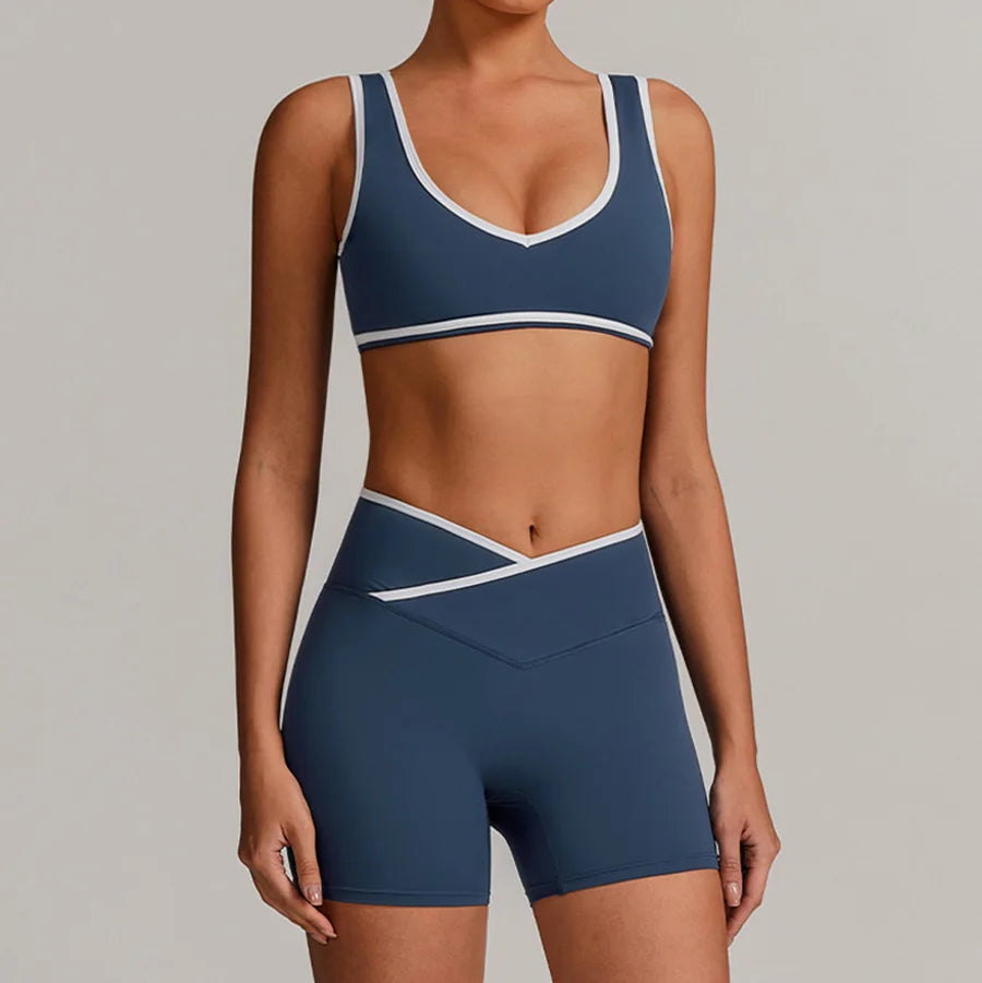 High quality Yoga Set 2 Piece Women Shorts vest