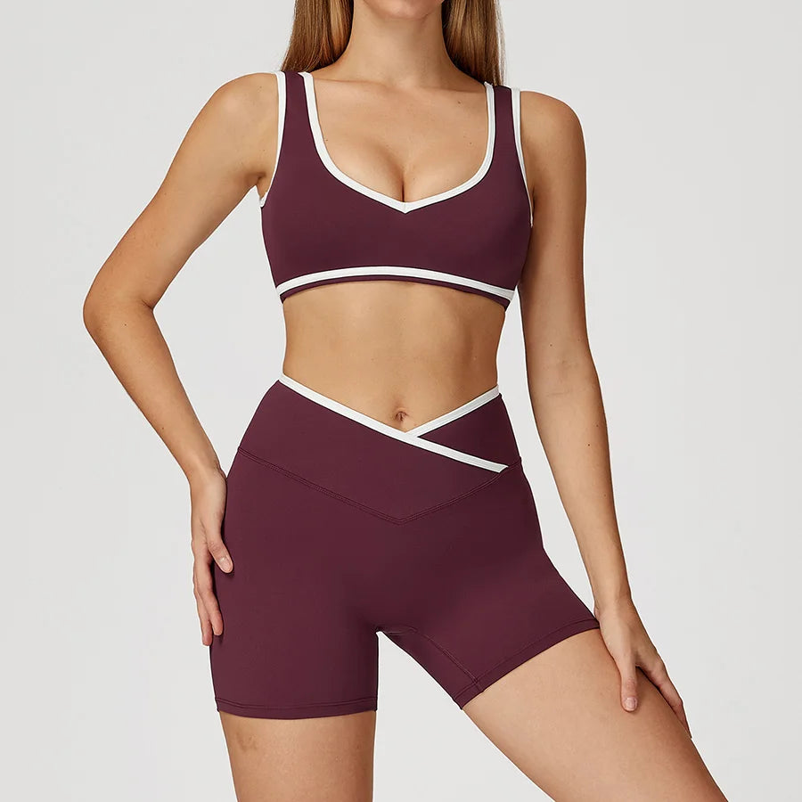 High quality Yoga Set 2 Piece Women Shorts vest