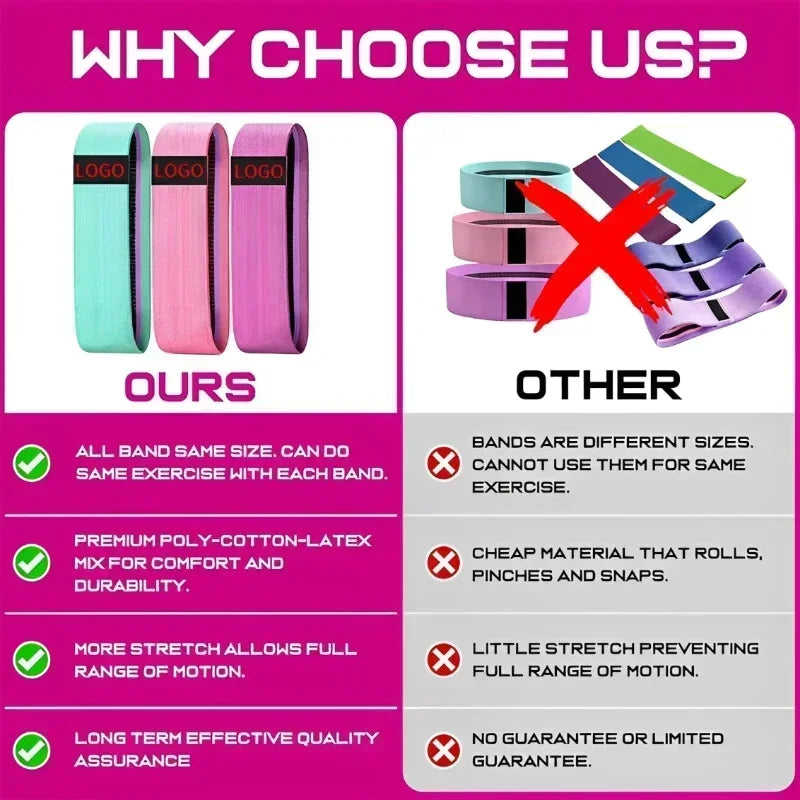 Fabric Resistance Hip Booty Bands