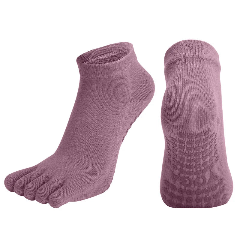 Women Breathable Pilates Socks Anti-Slip Five Toe Yoga Socks