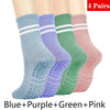 Pairs Yoga Socks for Women Professional Non-slip Silicone Mid-tube Pilates Socks