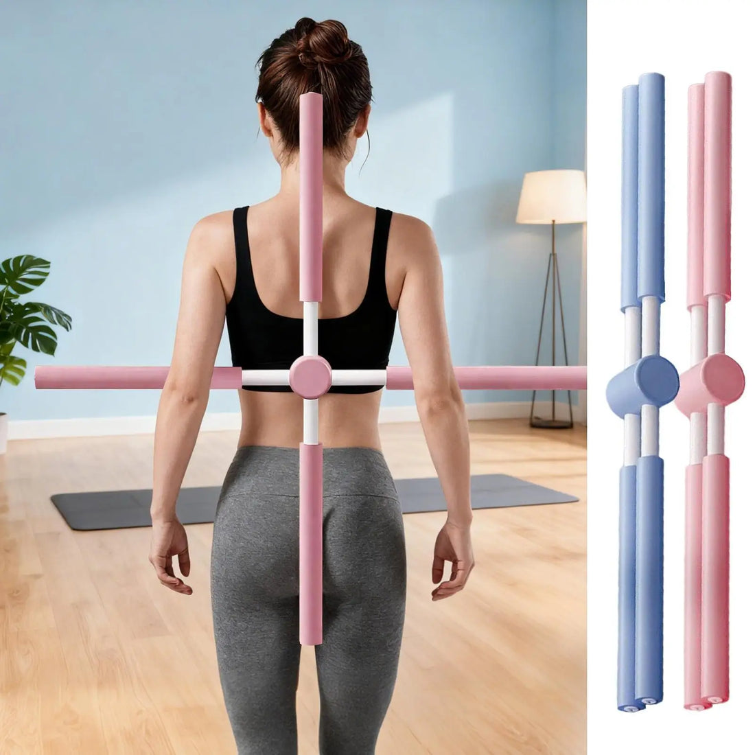 Yoga posture correction stick, Telescopic Pilates posture corrector
