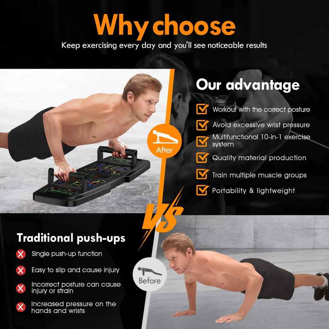 Portable Multi-Function Push Up Board Set Foldable Fitness Equipment