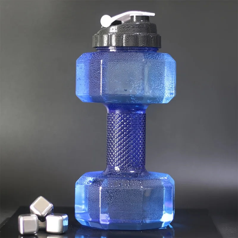 High Capacity Plastic Dumbbell Shaped Portable Water Bottle