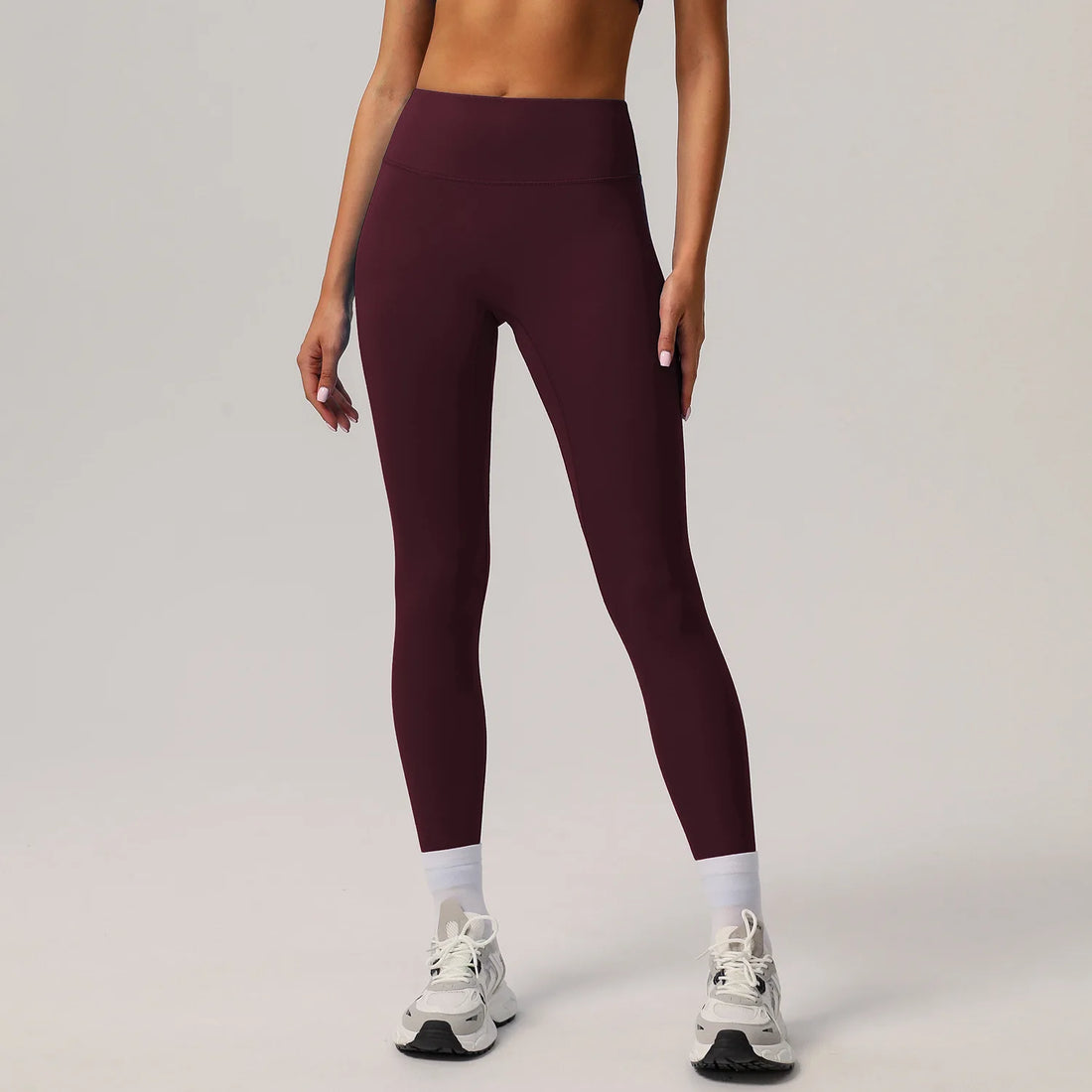 Solid Color High Waist Sports Pants Fitness Quick-Dry Sport Leggings
