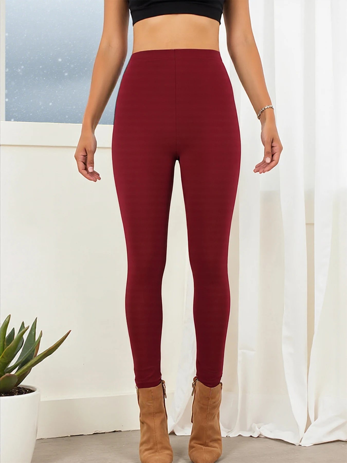 Fashion Autumn Winter Warm Fleece Women Leggings