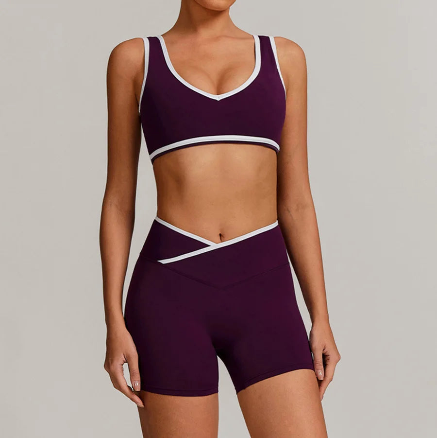 High quality Yoga Set 2 Piece Women Shorts vest